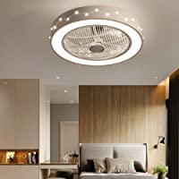 Ventilador de techo con iluminación- ventilador de techo con luz LED- velocidad del viento ajustable- mando a distancia…